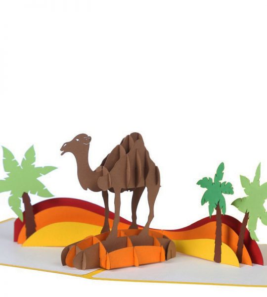 Детская дизайнерская открытка 3D иллюстрация верблюд