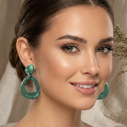 Овальні жіночі геометричні сережки з полімерної глини