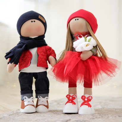 Куклы свадебные валентинки пара