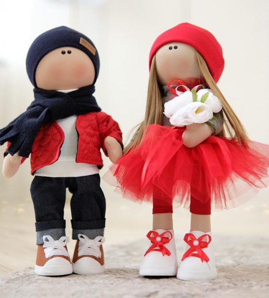 Куклы свадебные валентинки пара
