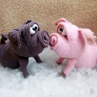 Вязанные игрушки крючком новогодняя игрушка свинья