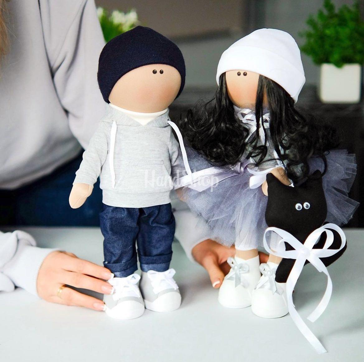 Куклы свадебные пара авторские текстильные Куклы свадебные пара авторские текстильные