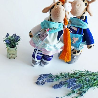 Большая авторская игрушка игрушка жираф тильда парень