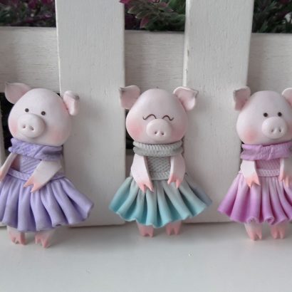 Брошка бижутерия сувенир свинья своими руками