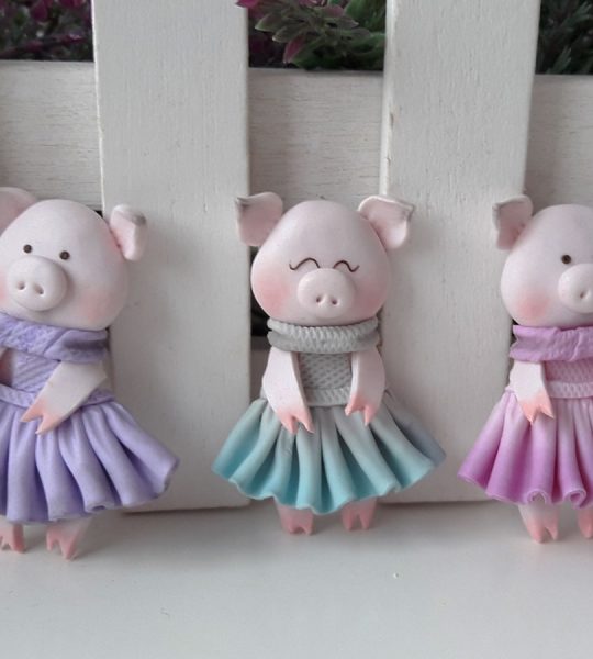 Брошка бижутерия сувенир свинья своими руками