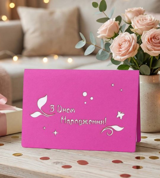 Об'ємна дитяча листівка 3d фея з днем народження