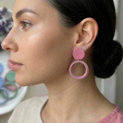 Літні жіночі геометричні круглі сережки глина (на вибір!)