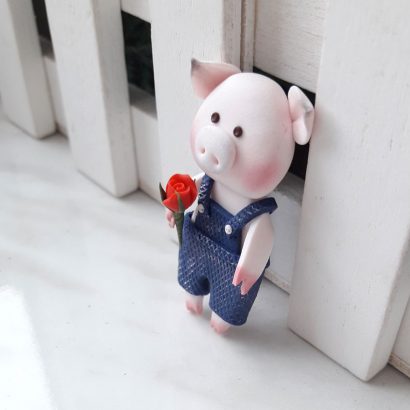 Свинья магнит валентин джентльмен глина