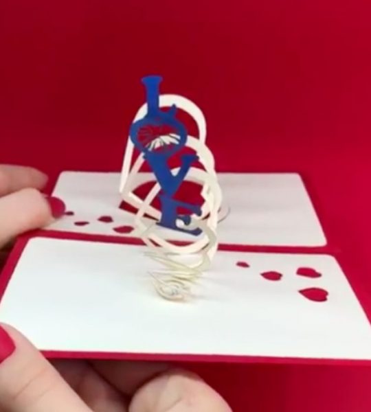 DIY Валентинка 3D Очень просто. Открытка ко дню Святого Валентина