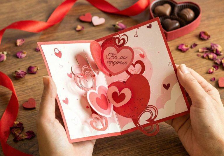 Валентинка объемная открытка 3d движущиеся сердца love — фото 1