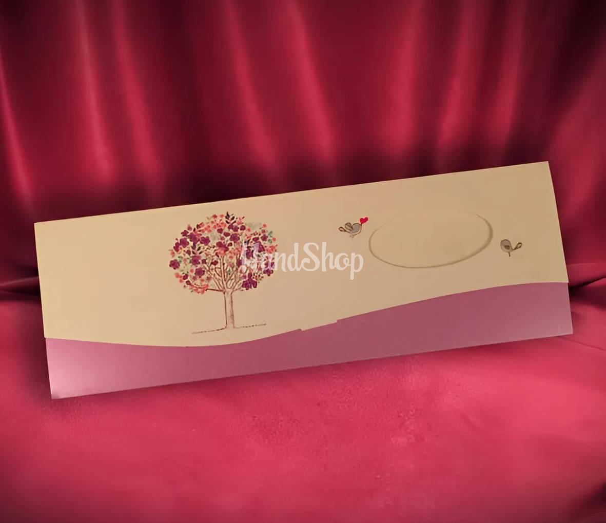 Конверт для грошей листівка романтичні пташечки дерево Конверт для грошей листівка романтичні пташечки дерево