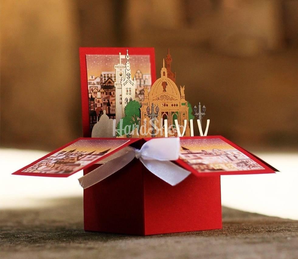 Скрапбукінг листівка коробочка 3d міста України Львів Скрапбукінг листівка коробочка 3d міста України Львів