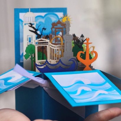 Святкова 3d листівка коробочка місто України Одеса