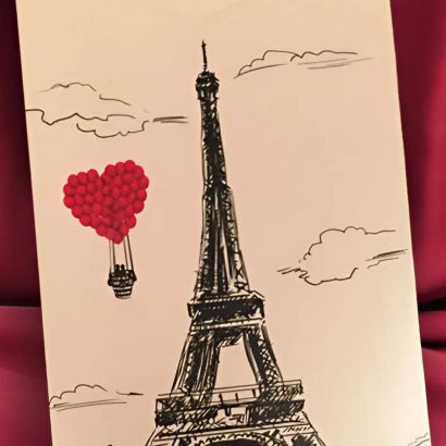 Романтична вітальна листівка Ейфелева вежа Paris