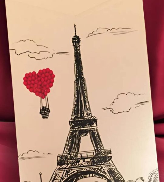 Романтична вітальна листівка Ейфелева вежа Paris