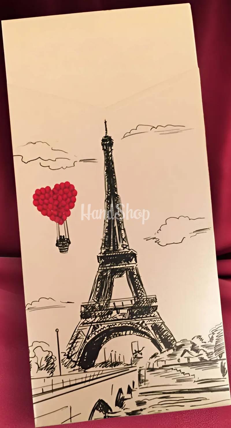 Романтична вітальна листівка Ейфелева вежа Paris Романтична вітальна листівка Ейфелева вежа Paris