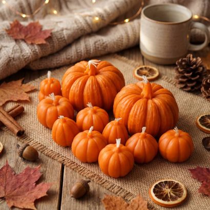 Набір свічок гарбузики Halloween бджолиний віск, 3 шт!