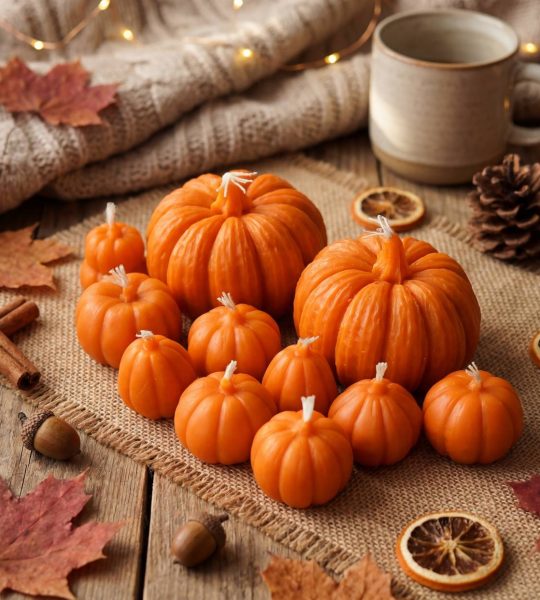 Набір свічок гарбузики Halloween бджолиний віск, 3 шт!