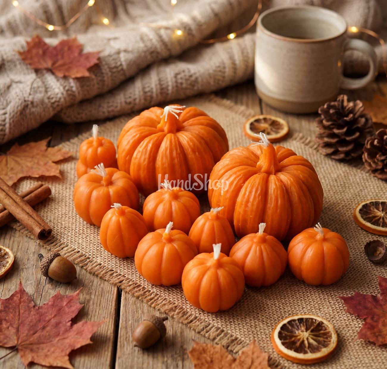 Набір свічок гарбузики Halloween бджолиний віск, 3 шт! Набір свічок гарбузики Halloween бджолиний віск, 3 шт!