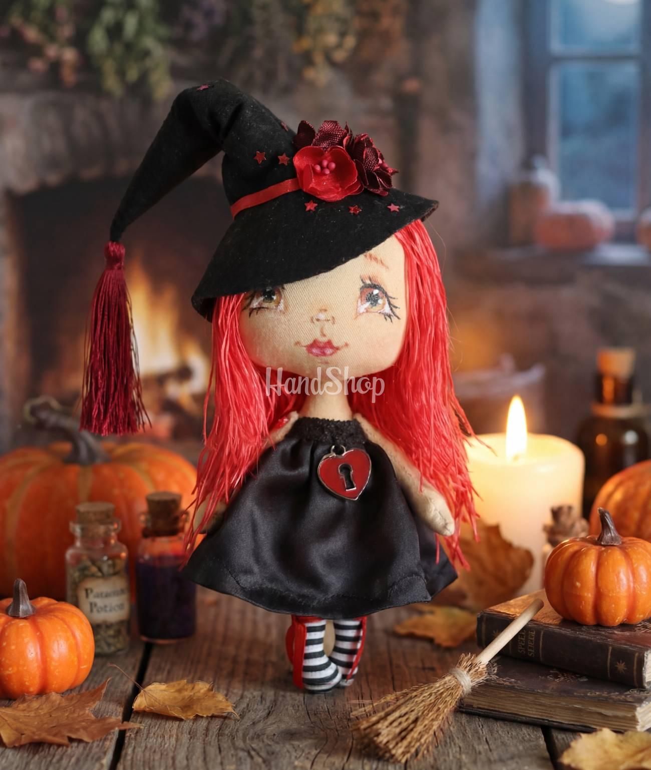 Авторська інтер’єрна лялька відьмочка сувенірна love Авторська інтер’єрна лялька відьмочка сувенірна love