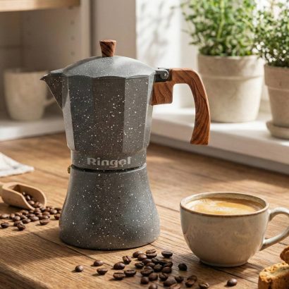 Гейзерна кавоварка RINGEL, ручка з бакеліту, на 6-ть чашок