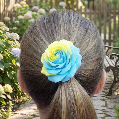 Резинка для волосся квітка ручної роботи троянда Україна