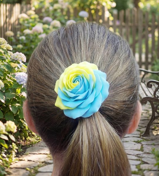 Резинка для волосся квітка ручної роботи троянда Україна