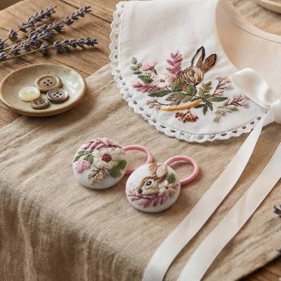 Дитячі резинки для волосся квіти та великодній кролик, 2шт