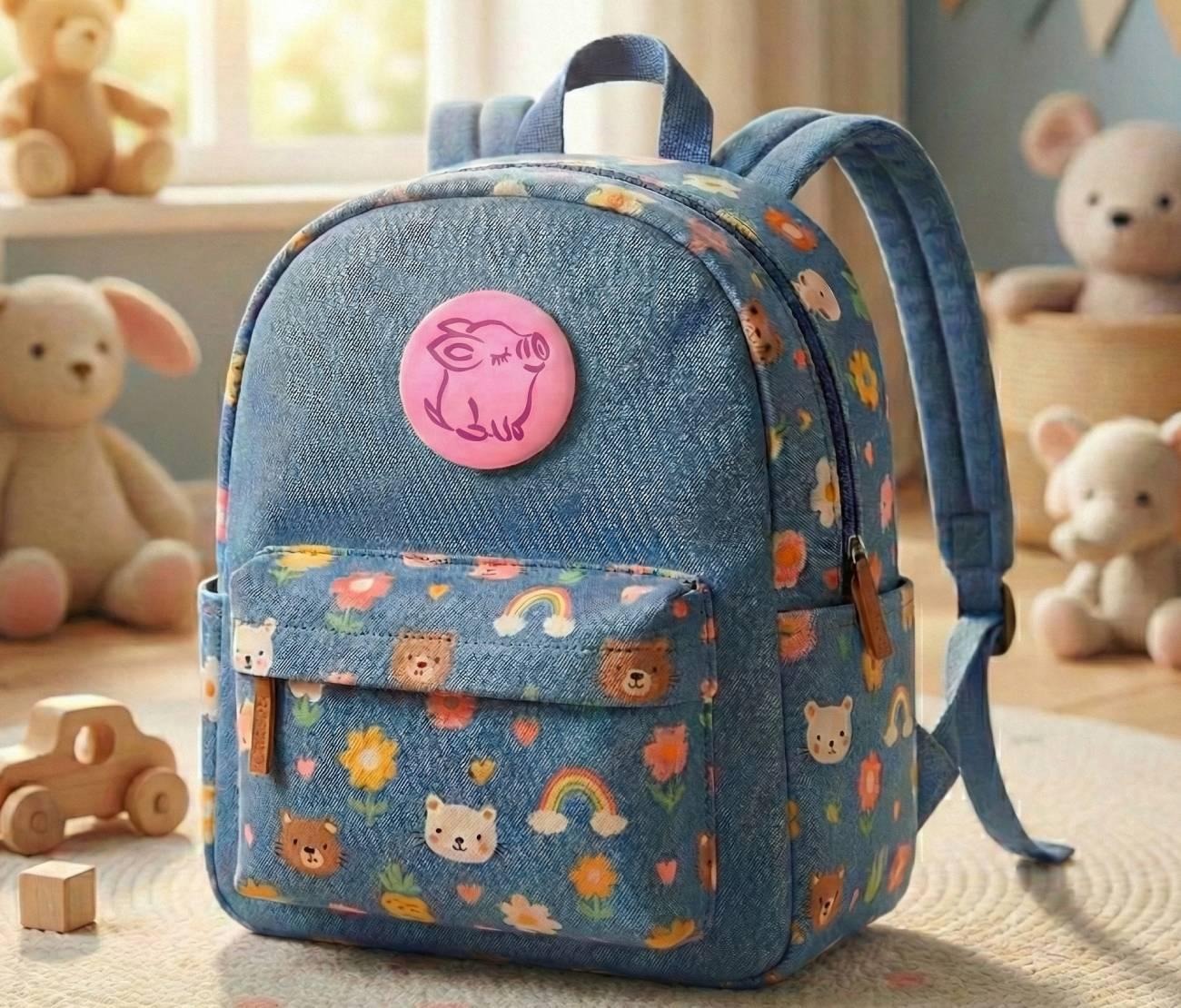 Дерев’яна кругла рожева дитяча брошка свинка розпис Дерев’яна кругла рожева дитяча брошка свинка розпис