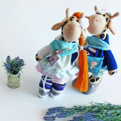 Текстильні парні іграшки-жирафи тільди: ідеальний подарунок для сім'ї на Великдень 2025
