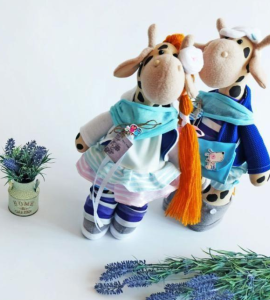 Текстильні парні іграшки-жирафи тільди: ідеальний подарунок для сім'ї на Великдень 2025