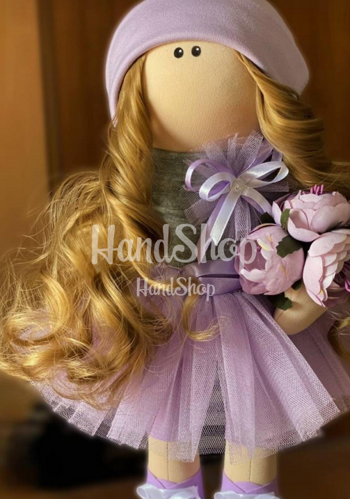 Дитяча інтер’єрна текстильна лялька з довгим волоссям Дитяча інтер’єрна текстильна лялька з довгим волоссям