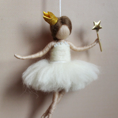 Лялька фея балерина принцеса з короною сувенір підвіска