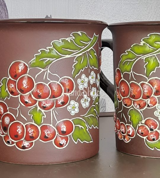 Керамічна чашка червона калина Україна сувенір розпис