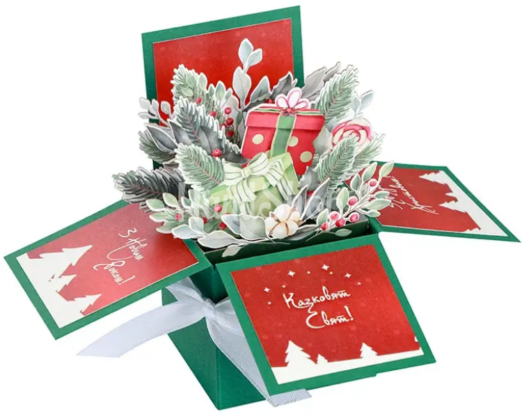 Листівка коробочка своїми руками на Різдво Новий рік 2024 Листівка коробочка своїми руками на Різдво Новий рік 2024