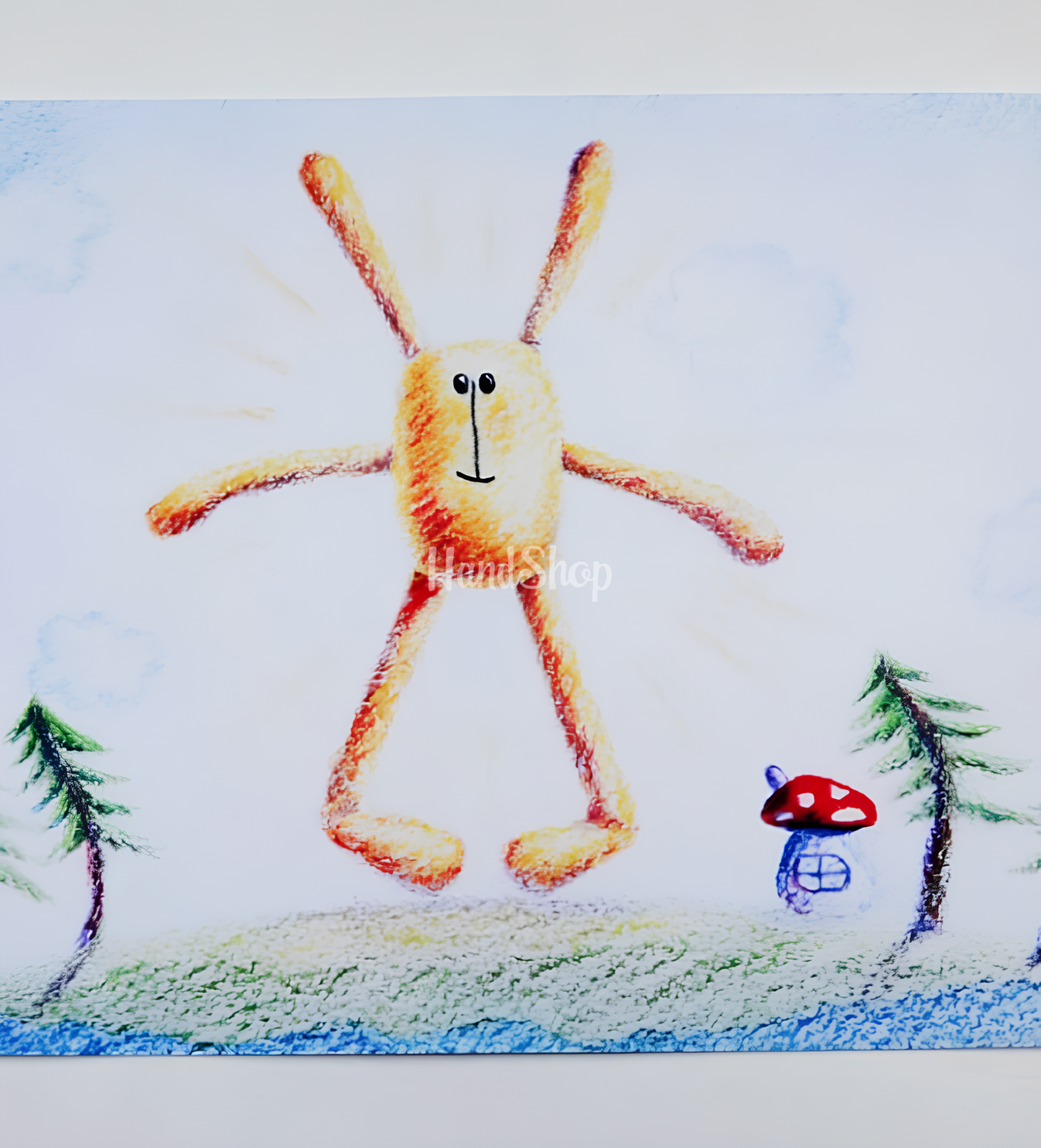 Дитяча мальована двостороння вітальна листівка сонечко Дитяча мальована двостороння вітальна листівка сонечко