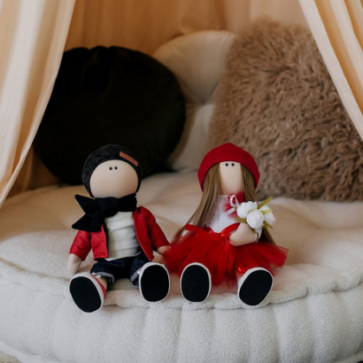Авторські тільда текстильні ляльки весільна пара на річницю