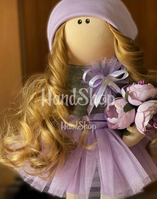 Дитяча інтер’єрна текстильна лялька з довгим волоссям Дитяча інтер’єрна текстильна лялька з довгим волоссям