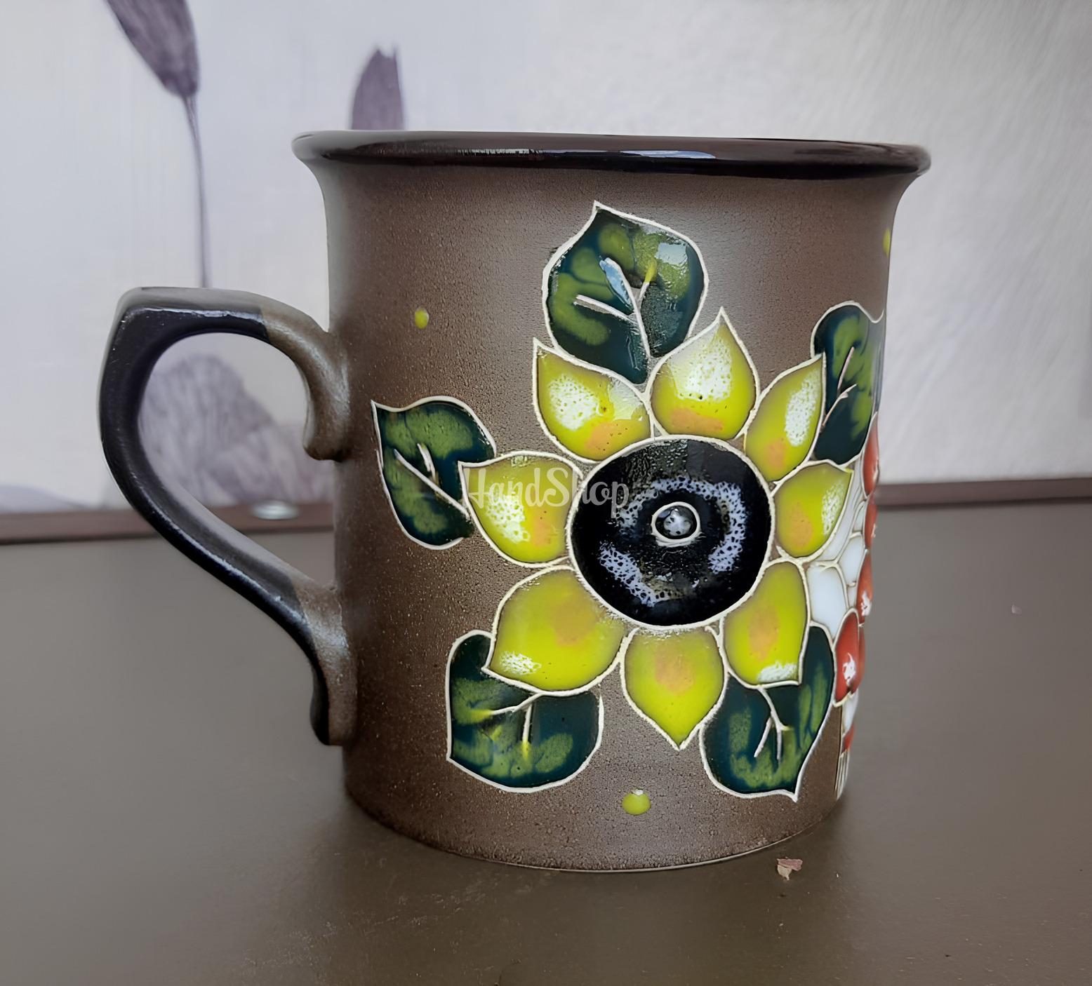 Керамічна чашка рушничок, калина, соняшник, прапор Керамічна чашка рушничок, калина, соняшник, прапор