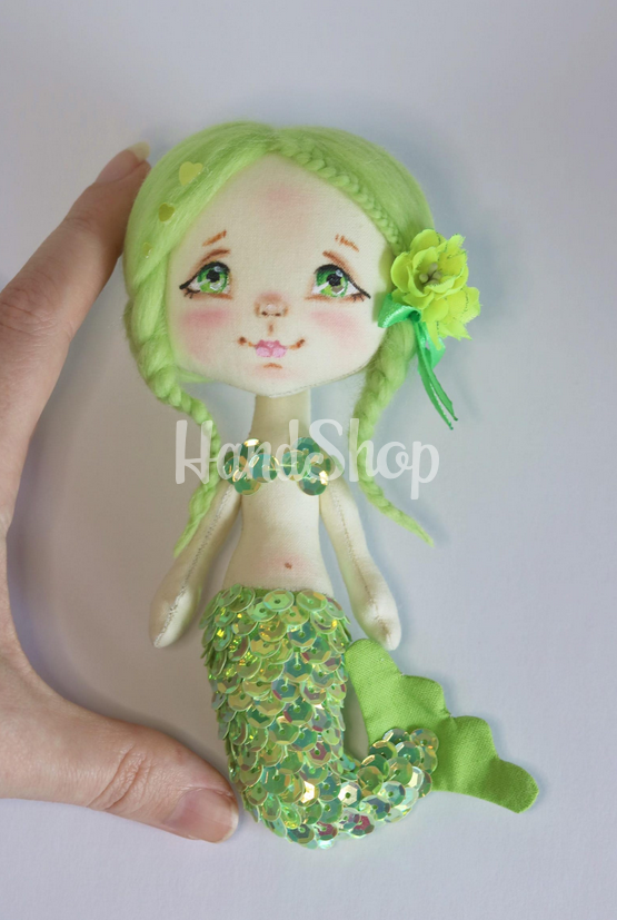 Інтер'єрна маленька лялька сувенірна казкова русалка Інтер'єрна маленька лялька сувенірна казкова русалка