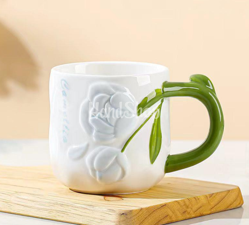 Велика чашка біла керамічна з квітами піони (на вибір!) Велика чашка біла керамічна з квітами піони (на вибір!)