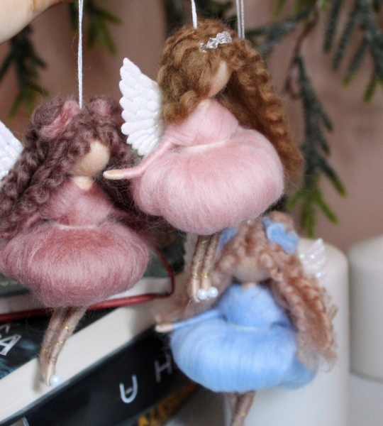 Дитяча лялька маленька підвіска янгол на ялиночку 2024