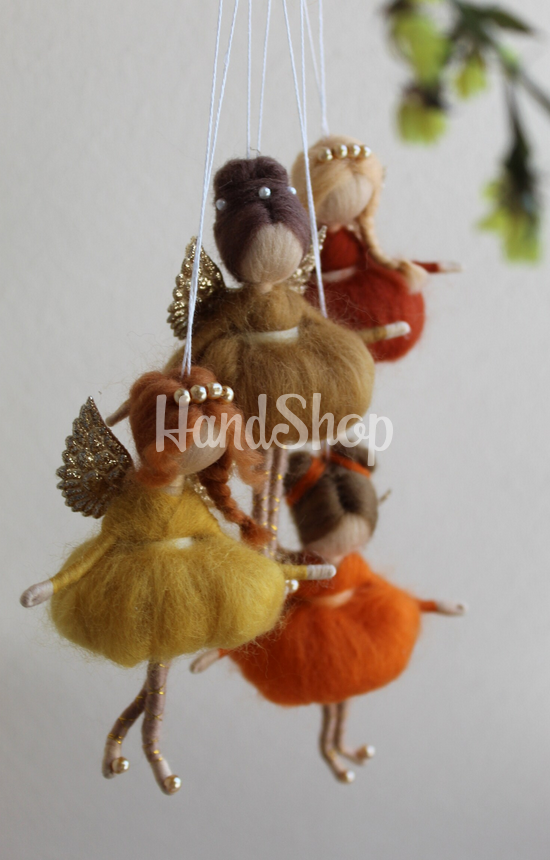 Руда лялька ангел з крилами підвіска сувенір авторська Руда лялька ангел з крилами підвіска сувенір авторська