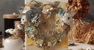 Елегантна листівка конверт для весілля з квітковими мотивами, об’ємними елементами та кишенькою для грошей: найкраще привітання для молодят