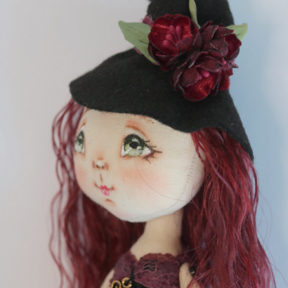 Відьмочка авторська інтер’єрна сувенірна лялька у ковпаці