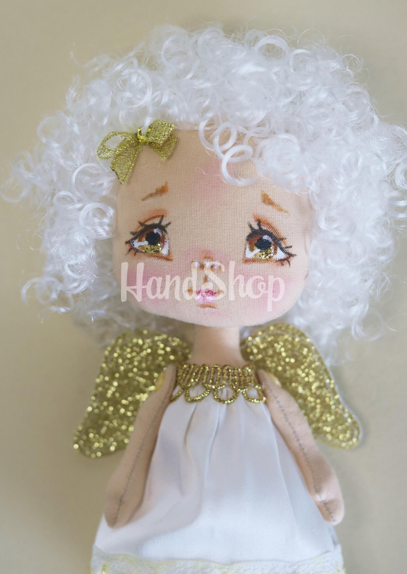 Сувенірна лялька з кудрявим волоссям ангелик Сувенірна лялька з кудрявим волоссям ангелик