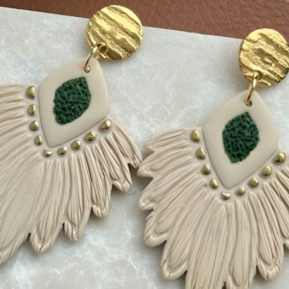 Авторські жіночі сережки з полімерної глини в стилі бохо