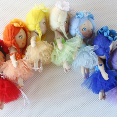 Міні лялька своїми руками з фіолетовим волоссям