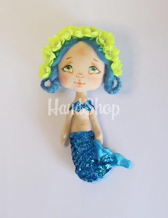 Лялька сувенірна русалонька сувенірна текстильна Лялька сувенірна русалонька сувенірна текстильна