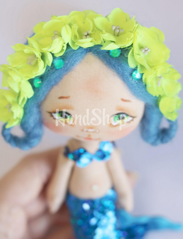 Лялька сувенірна русалонька сувенірна текстильна Лялька сувенірна русалонька сувенірна текстильна